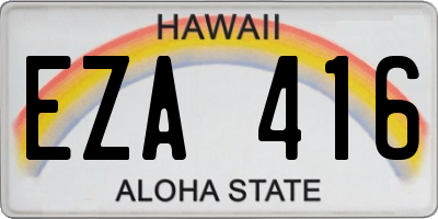 HI license plate EZA416