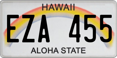 HI license plate EZA455