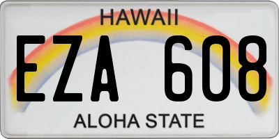 HI license plate EZA608