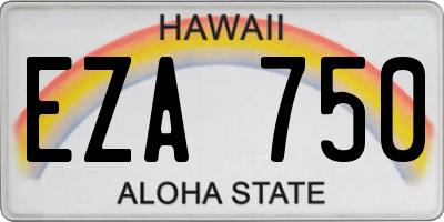 HI license plate EZA750
