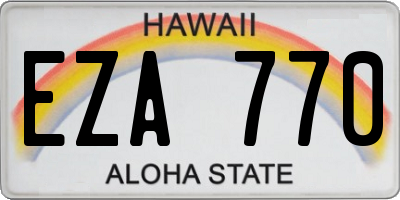 HI license plate EZA770
