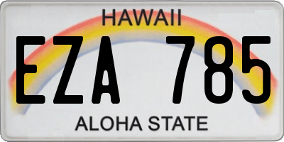 HI license plate EZA785