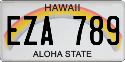 HI license plate EZA789