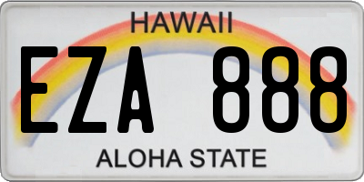 HI license plate EZA888