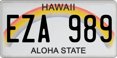 HI license plate EZA989