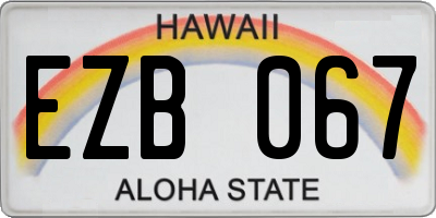 HI license plate EZB067