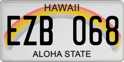 HI license plate EZB068