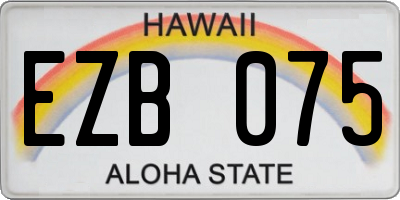 HI license plate EZB075