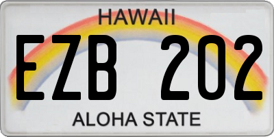 HI license plate EZB202