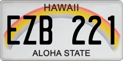 HI license plate EZB221