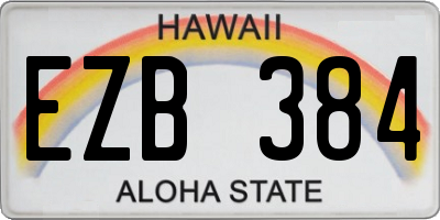 HI license plate EZB384