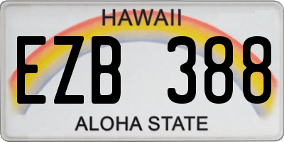 HI license plate EZB388