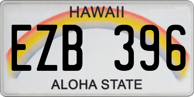 HI license plate EZB396