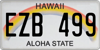 HI license plate EZB499