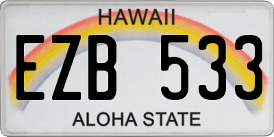 HI license plate EZB533