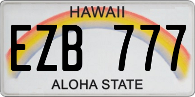 HI license plate EZB777