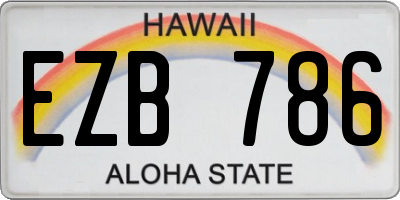 HI license plate EZB786