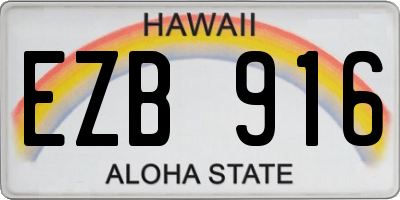 HI license plate EZB916