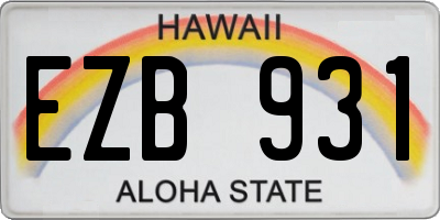 HI license plate EZB931