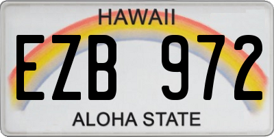 HI license plate EZB972