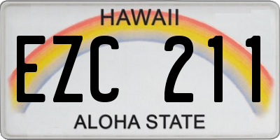 HI license plate EZC211
