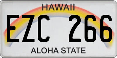HI license plate EZC266