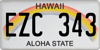 HI license plate EZC343