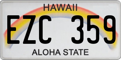 HI license plate EZC359