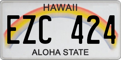 HI license plate EZC424