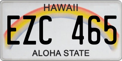HI license plate EZC465