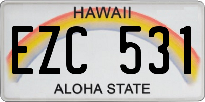 HI license plate EZC531