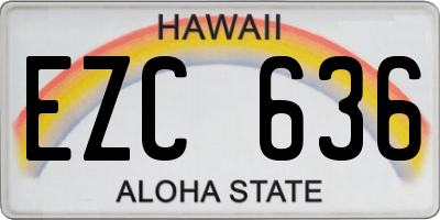 HI license plate EZC636
