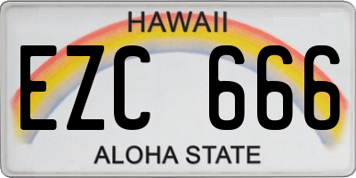 HI license plate EZC666