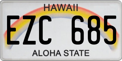 HI license plate EZC685