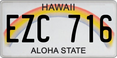 HI license plate EZC716