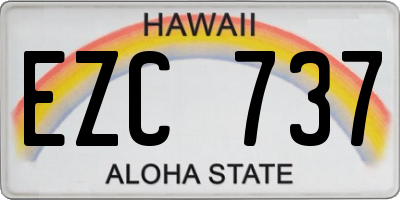 HI license plate EZC737