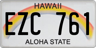 HI license plate EZC761