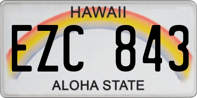 HI license plate EZC843
