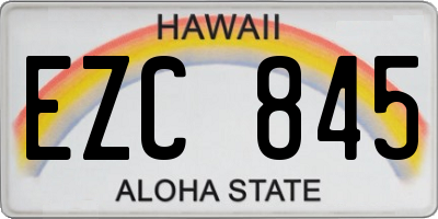 HI license plate EZC845