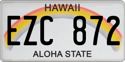HI license plate EZC872