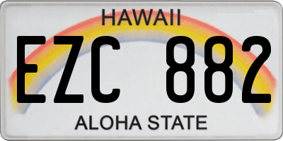 HI license plate EZC882
