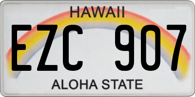 HI license plate EZC907