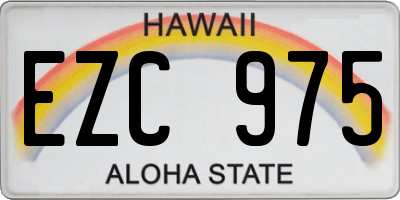 HI license plate EZC975