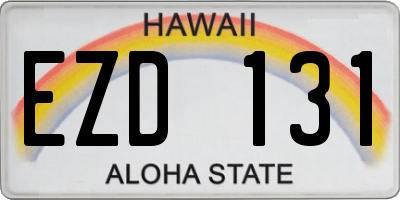 HI license plate EZD131