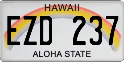 HI license plate EZD237