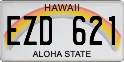 HI license plate EZD621
