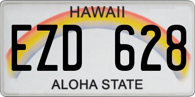 HI license plate EZD628