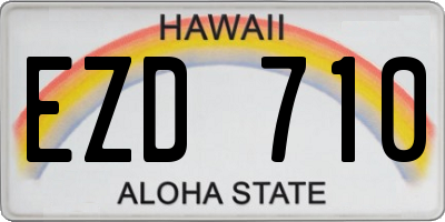 HI license plate EZD710