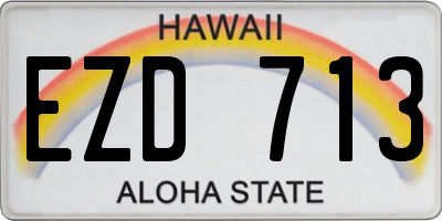 HI license plate EZD713