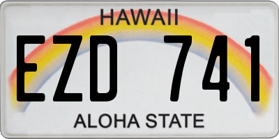 HI license plate EZD741